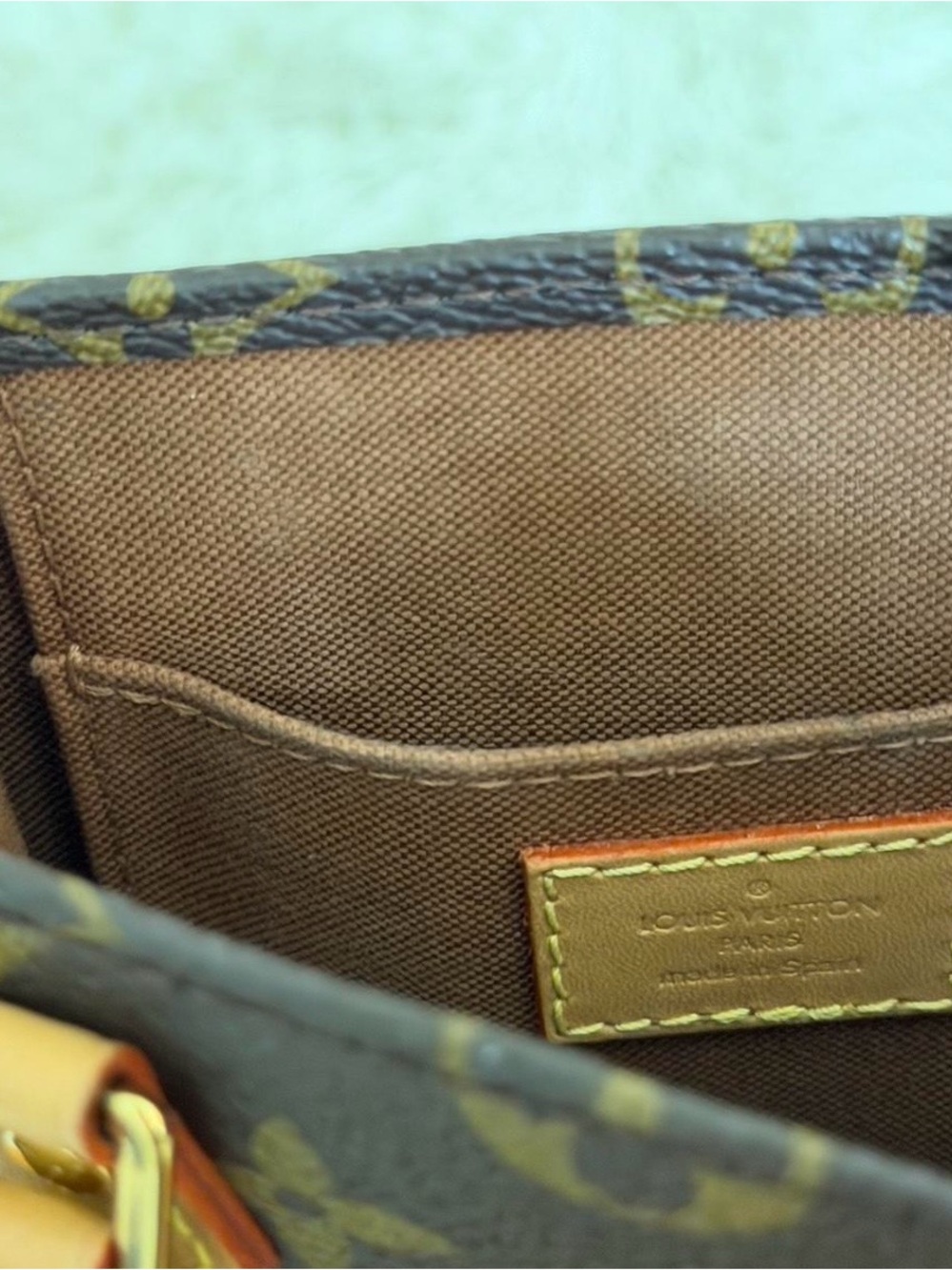 Louis Vuitton Brown Monogram Mini Tote with Tan Handles and Gold Hardware - Picture 4 of 5